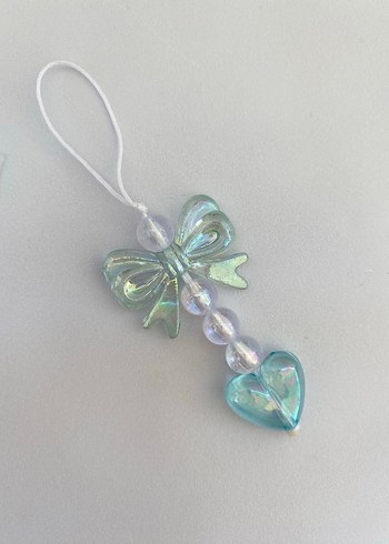 Fiyonklu kalpli telefon charmı cüzdan charmı çanta charmı - Görsel 6