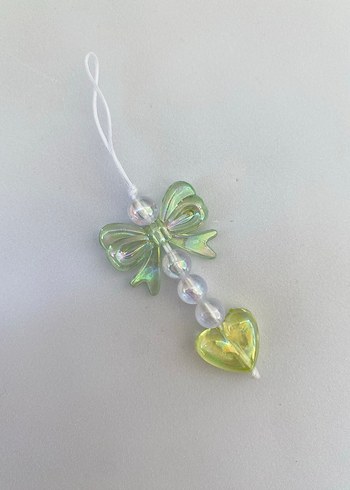 Fiyonklu kalpli telefon charmı cüzdan charmı çanta charmı - Görsel 4