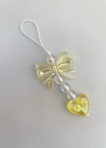 Fiyonklu kalpli telefon charmı cüzdan charmı çanta charmı - Görsel 2