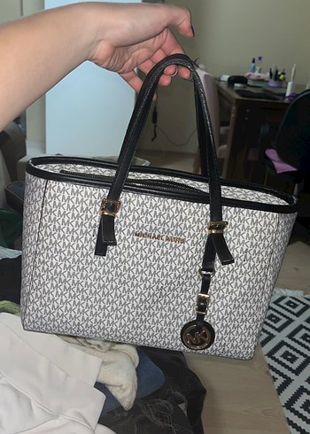 Beden beyaz Renk Michael Kors Beyaz Desenli Deri Kadın Çanta
