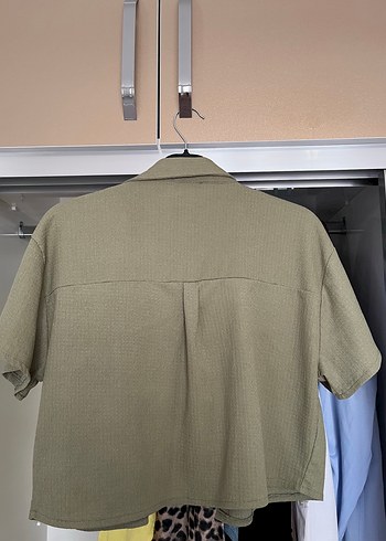xl Beden Düğmeli Kısa Kollu Keten Gömlek