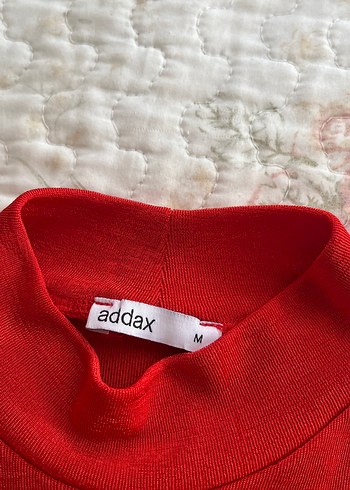 Kırmızı Uzun Kollu Yüksek Yakalı Kadın bluz - Görsel 3