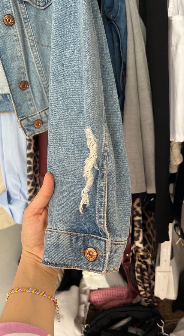 Kadın Mavi Denim  Ceket - Görsel 3