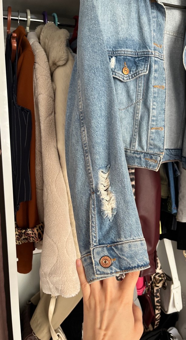 Kadın Mavi Denim  Ceket - Görsel 4