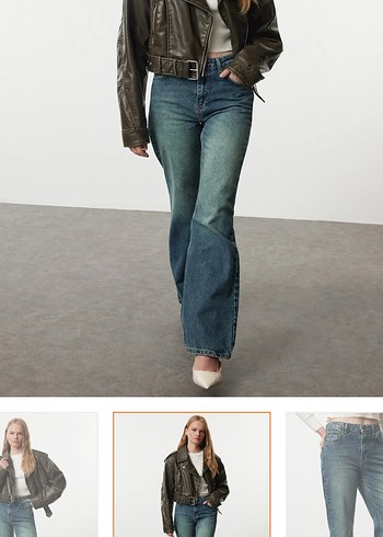 Bol Kesim Midi Denim Kadın Jean - Görsel 2