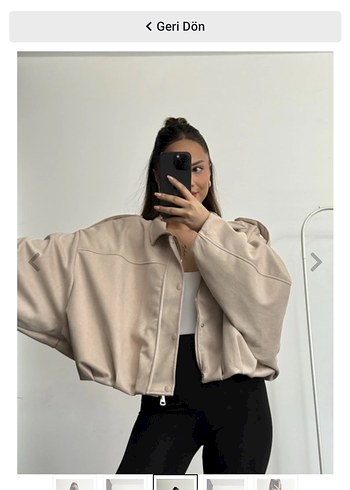 Bej Kadın Süet Düğmeli Ceket - Görsel 2