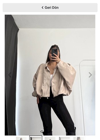 Bej Kadın Süet Düğmeli Ceket - Görsel 3