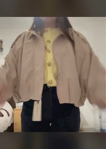 Bej Kadın Süet Salaş Ceket - Görsel 4