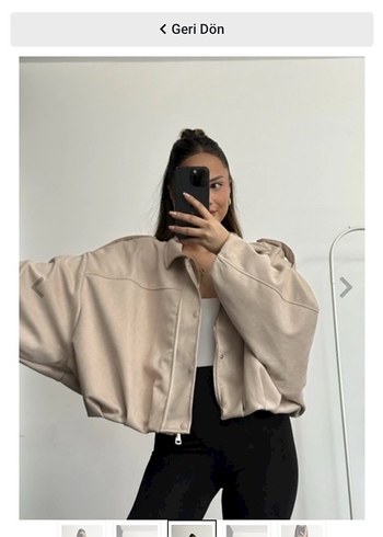 Bej Kadın Süet Salaş Ceket - Görsel 2