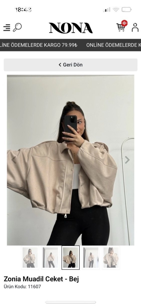 Bej Kadın Süet Salaş Ceket - Görsel 2