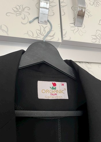 Düğmeli Siyah Kadın Ofis Blazeri - Görsel 2