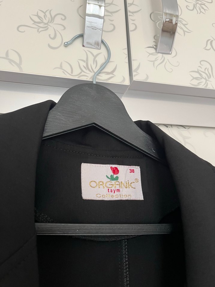 Düğmeli Siyah Kadın Ofis Blazeri - Görsel 2