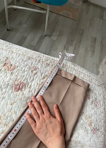 Bej Midi Kadın Kumaş Pantolon - Görsel 4