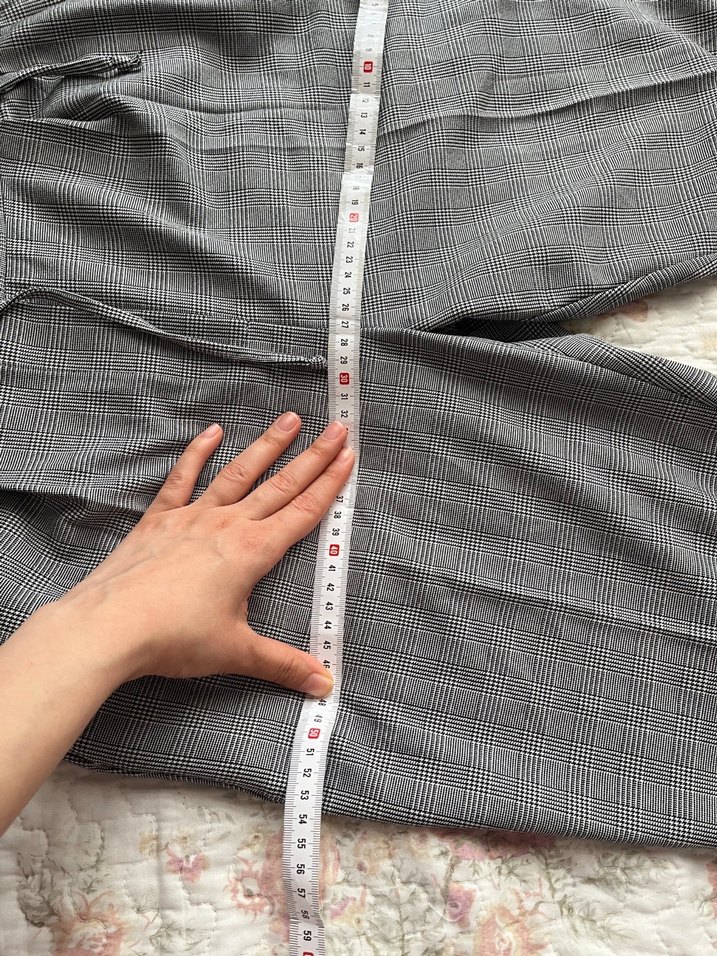 Gri Keten Pilili Midi Kadın Pantolon - Görsel 3