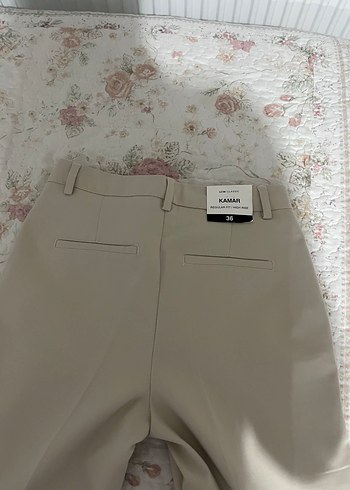 Bej Midi Kumaş Kadın Pantolon - Görsel 5