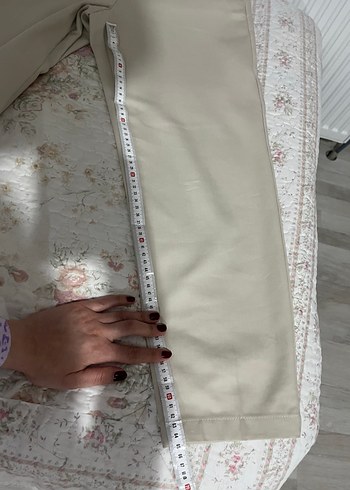 Bej Midi Kumaş Kadın Pantolon - Görsel 4