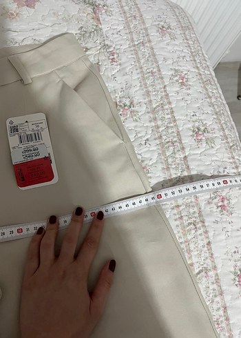 Bej Midi Kumaş Kadın Pantolon - Görsel 2