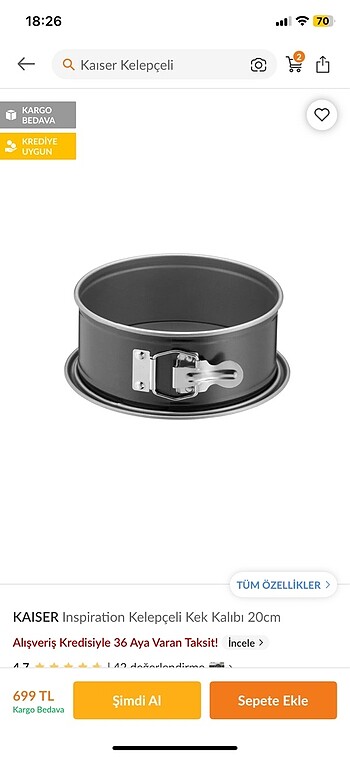 20 cm kelepçeli kek kalıbı - Görsel 9