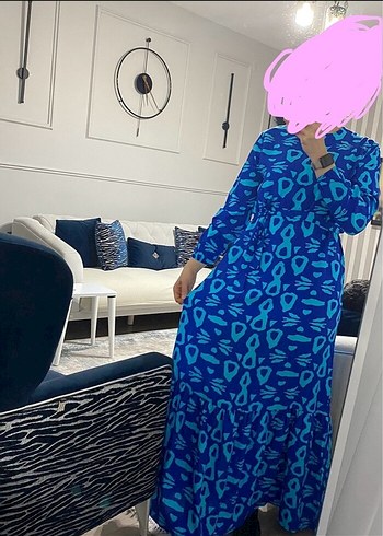 Viskon tesettür elbise - Görsel 4