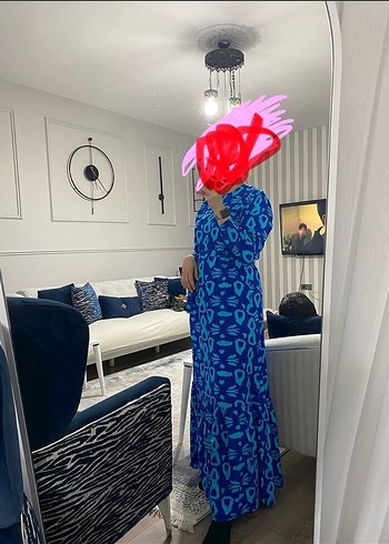 Viskon tesettür elbise - Görsel 3