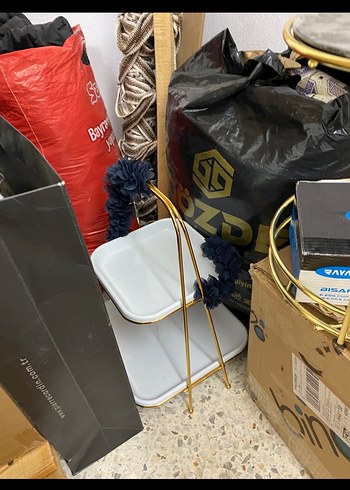 İki Katlı Beyaz Metal Sunumluk - Görsel 2