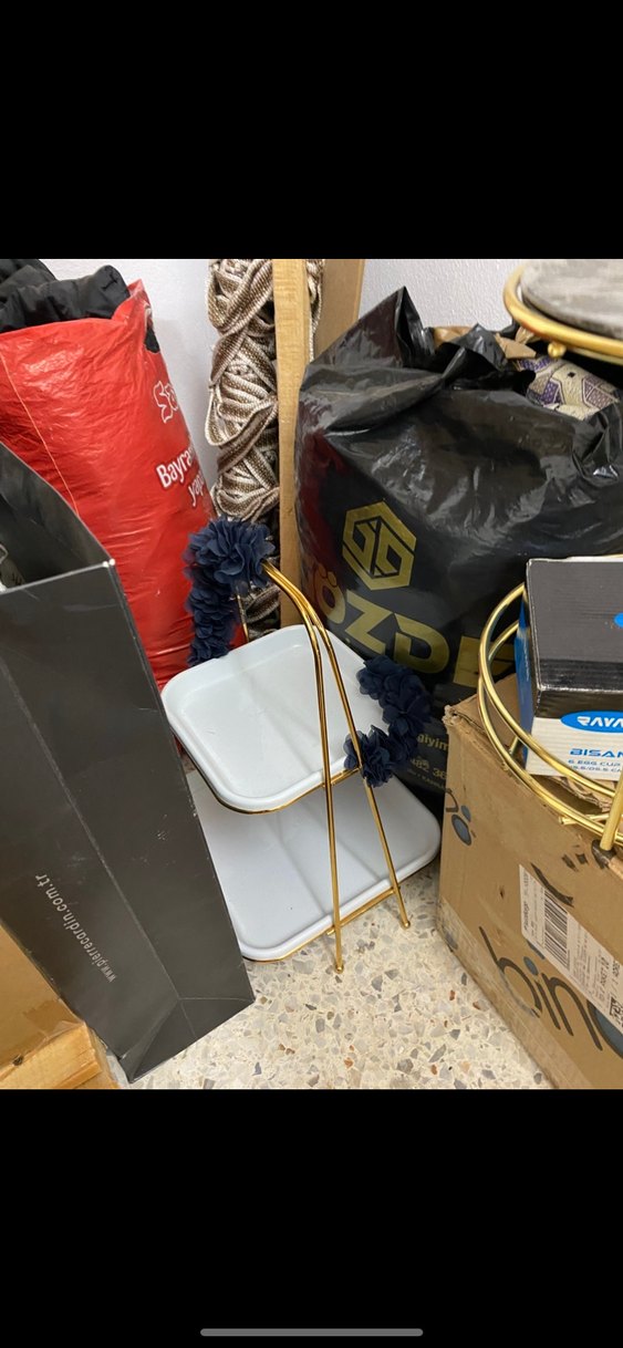 İki Katlı Beyaz Metal Sunumluk - Görsel 2