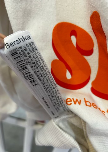 m Beden beyaz Renk Beyaz Kapüşonlu Baskılı Salaş Sweatshirt