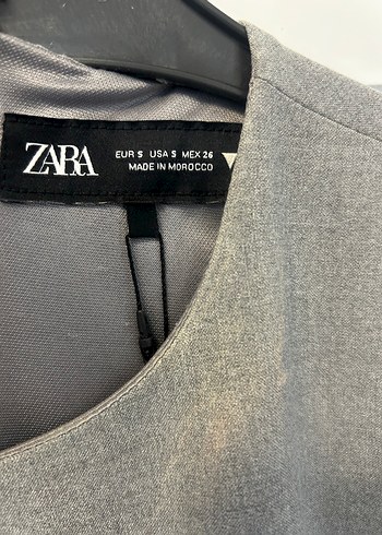 Gri Kemerli Kolsuz Mini elbise - Görsel 4