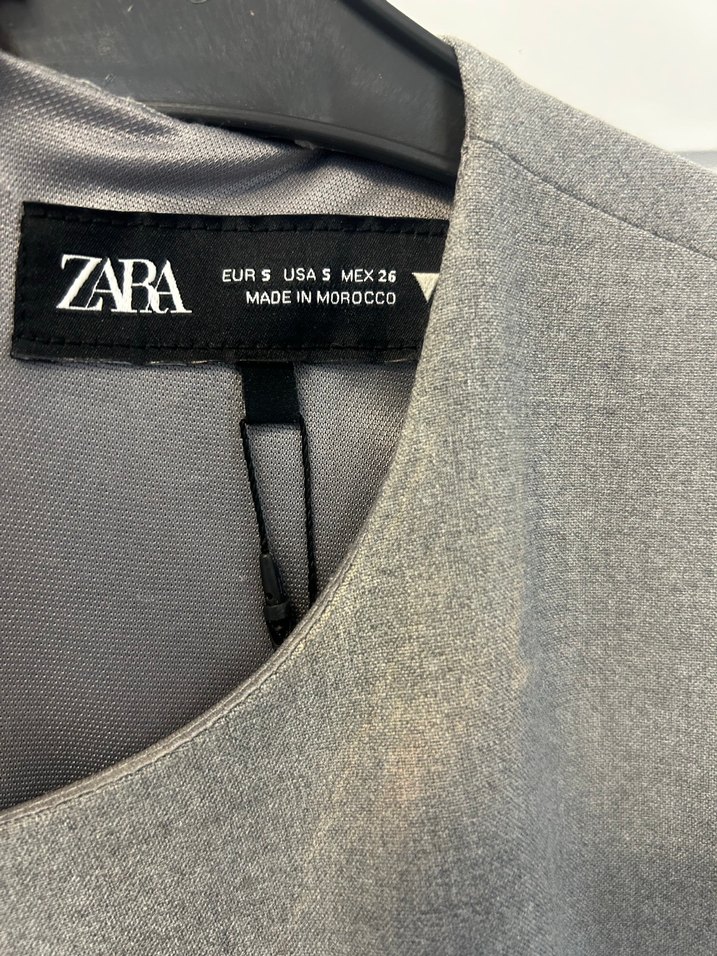 Gri Kemerli Kolsuz Mini elbise - Görsel 4