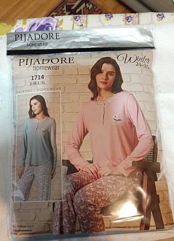 l Beden mavi Renk Pijadore Pijama Takımı