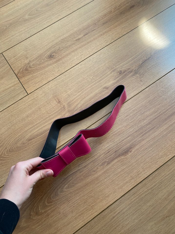 Pembe Parlak Deri Fiyonklu Çocuk Kemer - Görsel 3