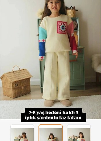Kız Çocuk Çok Renkli Örme Takım