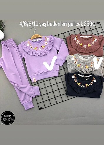 4-10 yaş bedenleri mevcuttur 