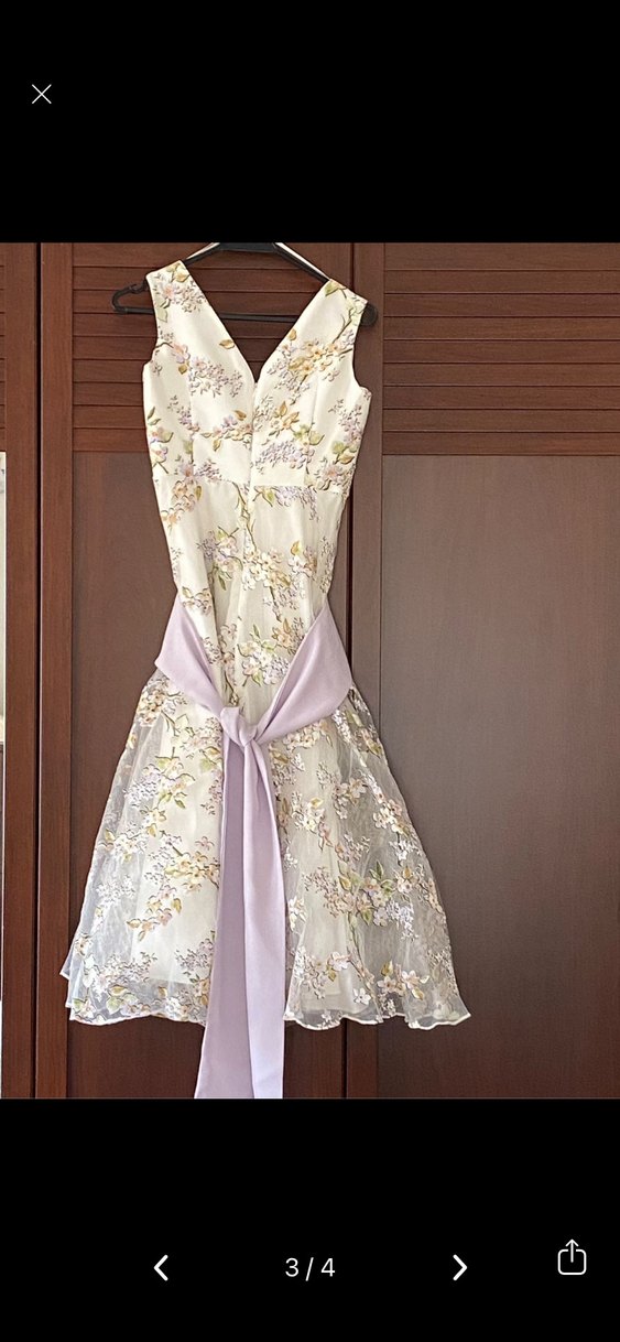 Adl Çiçek Desenli Midi Elbise - Görsel 3