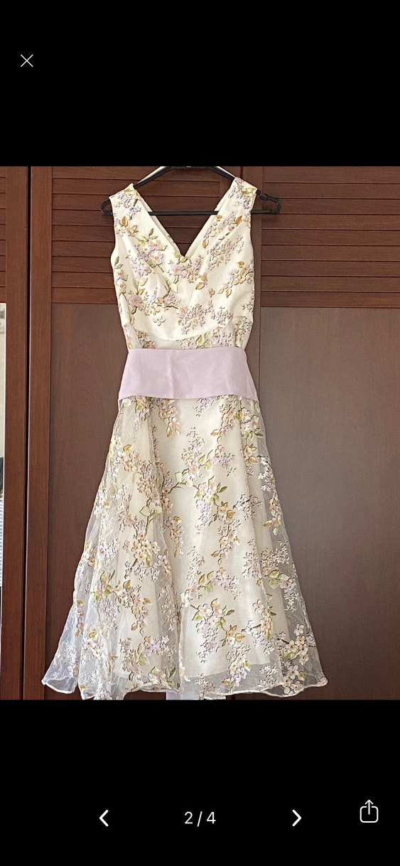 Adl Çiçek Desenli Midi Elbise - Görsel 2