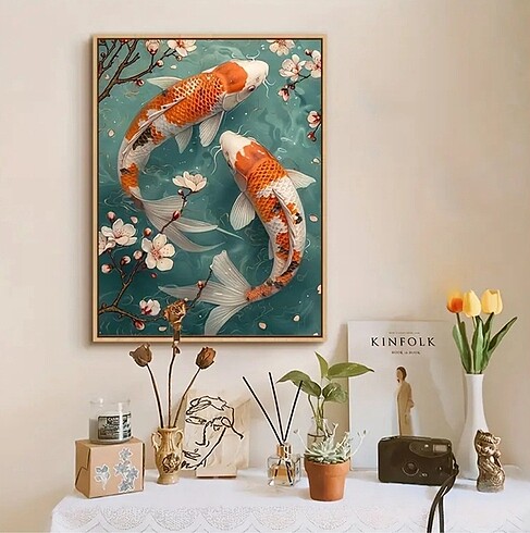  5D Elmas tablo koi balığı