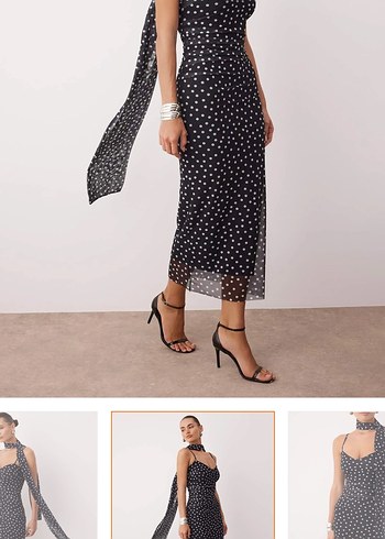 Fular detaylı elbise - Görsel 2