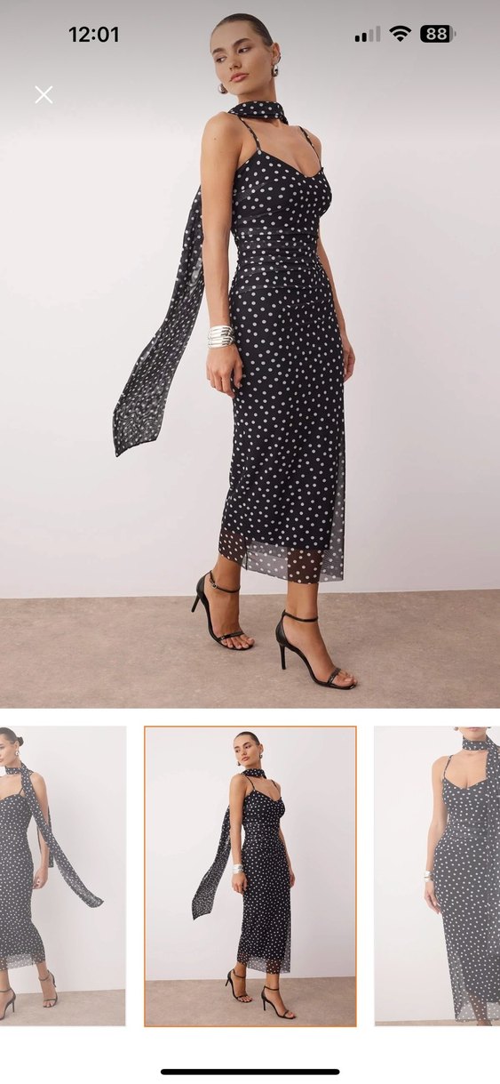 Fular detaylı elbise - Görsel 2