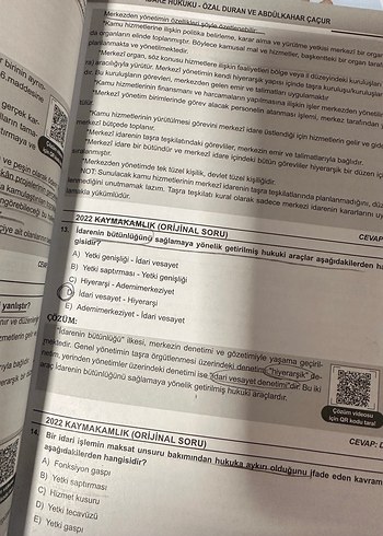 İdare Hukuku çıkmış soru bankası hmgs hakimlik - Görsel 2