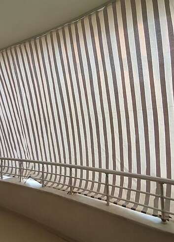 Taç Kalın kumaş balkon perdesi özel dikim