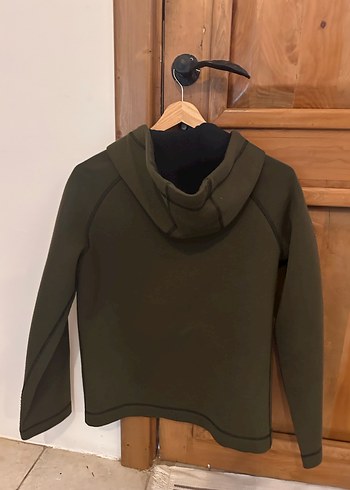 Kadın Haki Fermuarlı Kapüşonlu Sweatshirt - Görsel 2