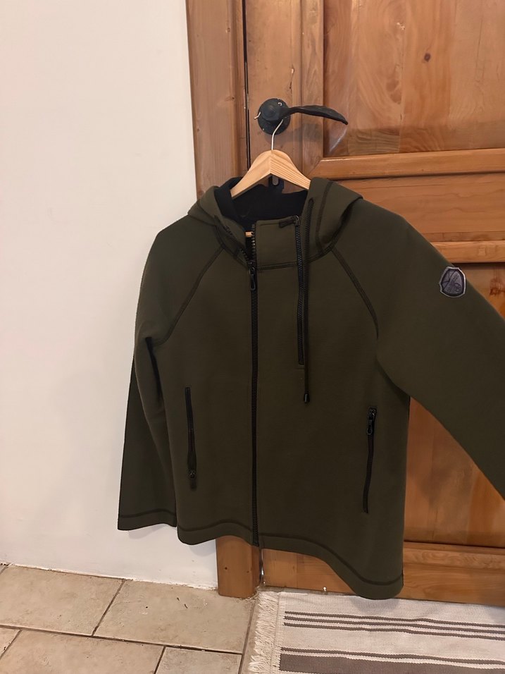 Kadın Haki Fermuarlı Kapüşonlu Sweatshirt - Görsel 3