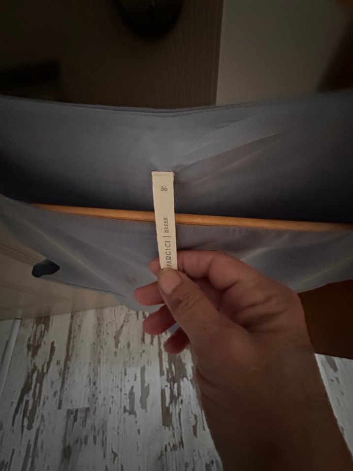 Gri Pilili Midi Abiye Elbise - Görsel 3