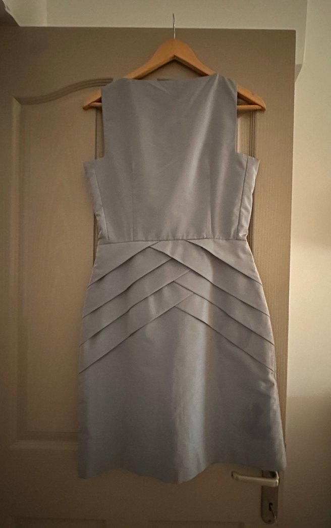 Gri Pilili Midi Abiye Elbise - Görsel 2