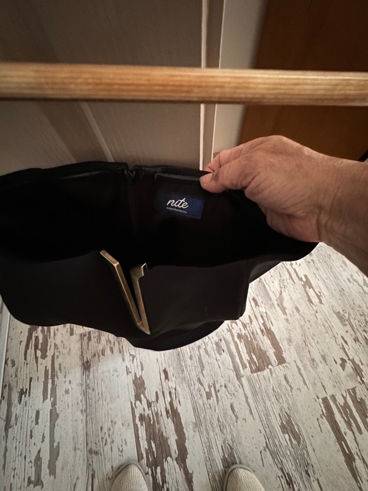 Siyah Straplez Uzun Drapeli Kadın Elbisesi - Görsel 4