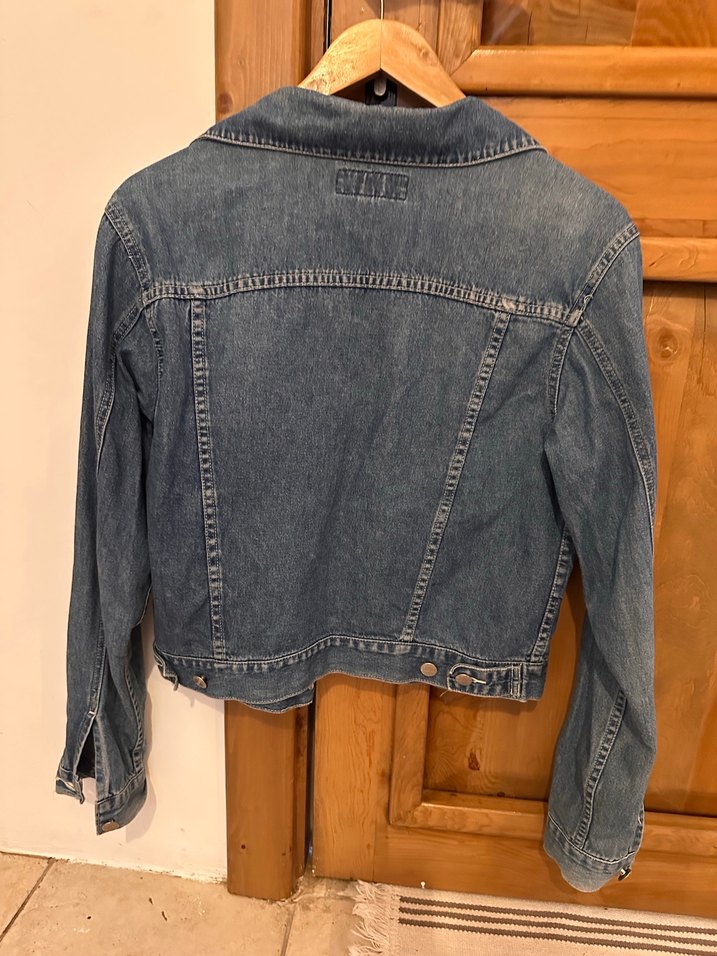 Düğmeli Mavi Denim Kadın Ceket - Görsel 2