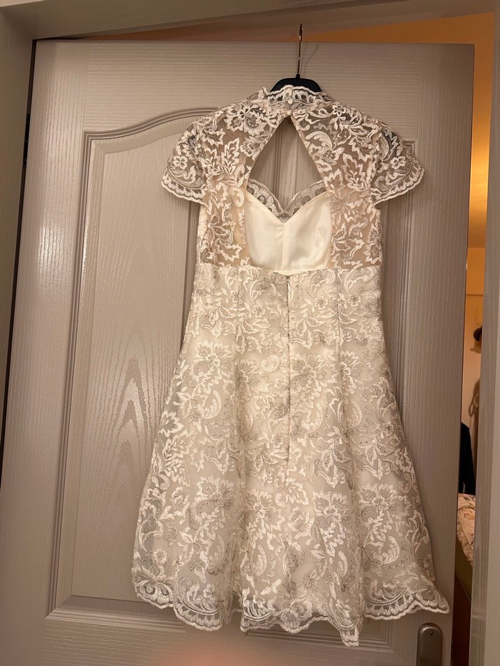 Vintage Midi Dantel Mini Gelinlik - Görsel 2