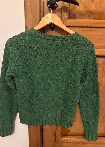 Örgü Yeşil Bohem Kadın Kazak - Görsel 2