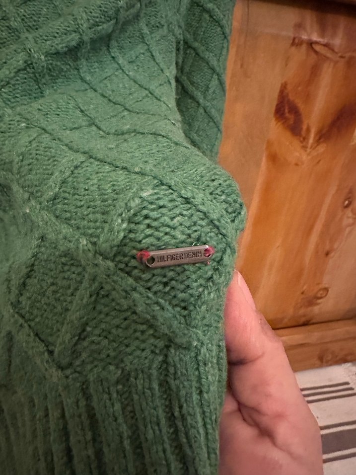 Örgü Yeşil Bohem Kadın Kazak - Görsel 4