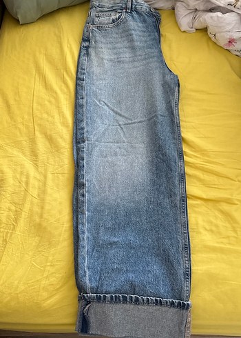 Kadın Gri Denim Geniş baggy pantolon